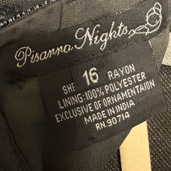 Pisarro Nights Glittering Charcoal & Silver Cocktail Dress – Size 16R - Picture 2 of 9